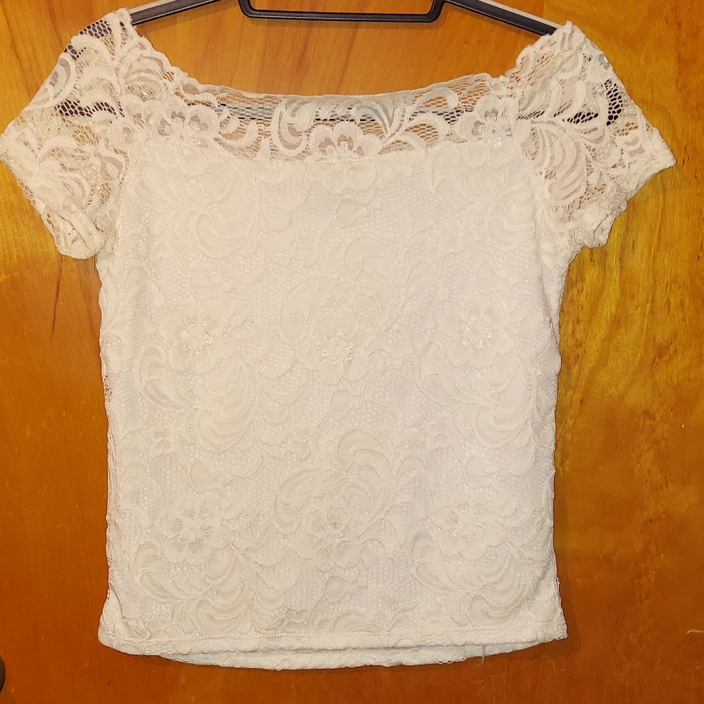 Off Shoulder Shirt (L, White)